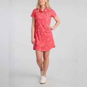 William Murray Golf Birdie Juice Polo Dress in Coral - Size XS